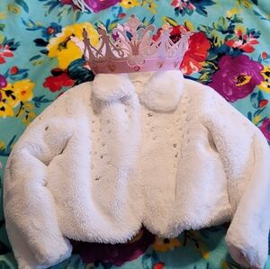 Kids White Faux Fur Jacket